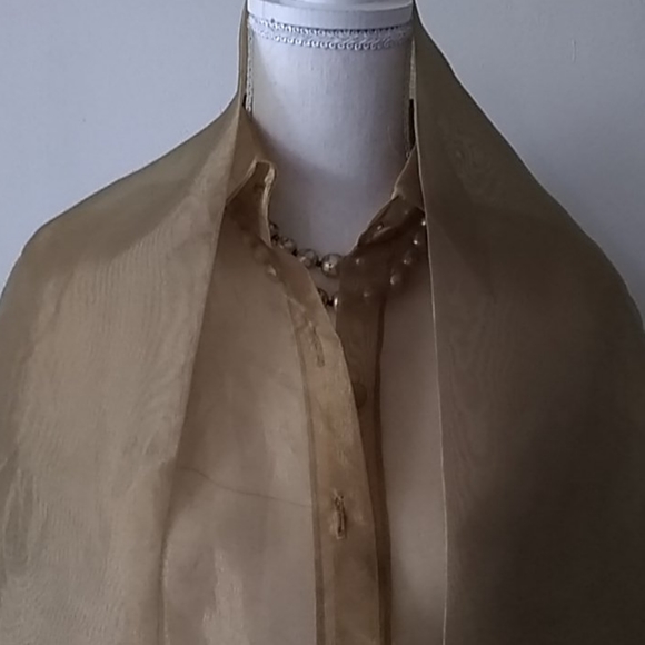 Sheer button down blouse with matching sca… - Picture 7 of 8